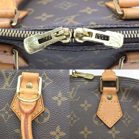 LOUIS VUITTON LV Logo Alma Hand Bag Monogram Leather Brown France - Picture 8 of 15